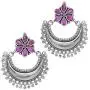 Aheli Indian Traditional Rajasthan Jaipur Collection Oxidised Silver Chandbali Earrings Antique Jewelry for Women Girls Aheli Indian Traditional Rajasthan Jaipur Collection Oxidised Silver Chandbali Earrings Antique Jewelry for Women Girls