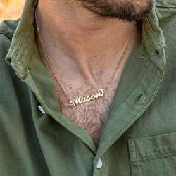 MyNameNecklace Personalized Unisex Extra Thick Name Necklace for Him or Her