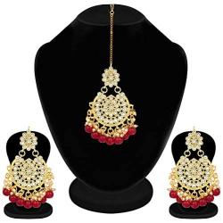 Aheli Stunning Indian Traditional Maang Tikka Earrings Set for Women Bollywood Ethnic Party Wear Fashion Jewelry for Women
