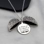 Memorial Locket Necklace My Heart in Heaven Angel Wing Jewelry(piece heaven LNL)