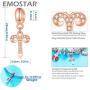 Zodiac Sign Charms fits European Charm Bracelet – Rose Gold 925 Sterling Silver Necklace Pendant, 12 Horoscope Constellation Dangle CZ Birthstone Beads, Birthday Gifts for Women/Men