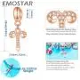 Zodiac Sign Charms fits European Charm Bracelet – Rose Gold 925 Sterling Silver Necklace Pendant, 12 Horoscope Constellation Dangle CZ Birthstone Beads, Birthday Gifts for Women/Men