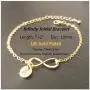 Personalized Infinity Bracelet with Initials 18K Gold Plated Letter Bracelet for Women Girls Dainty Cute Coin Charm Bracelet Disc Name Bridesmaid Bracelet