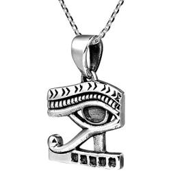 Eye of Horus Egyptian Symbol .925 Sterling Silver Pendant Necklace