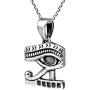Eye of Horus Egyptian Symbol .925 Sterling Silver Pendant Necklace