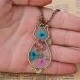 PAMTIER Womens Pressed Flower Pendant Vintage Alloy Animal Cute Cat Necklace