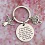 FUSTMW Grandmother Keychain Gifts Grandma Keychain Birthday Gifts Grandma Jewelry Gifts from Grandchildren a Grandmother is Like an Angel