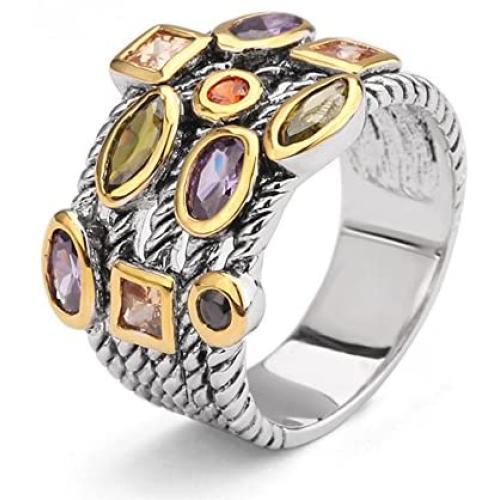 UNY Ring Beautiful Multi CZ Twisted Cable Wire Designer Fashion Brand Vintage Love Antique Womens Jewelry
