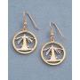 Bahamas Lighthouse Earrings, Bahamas Coin Hand Cut, 14 K Gold and Rhodium Plated