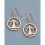 Bahamas Lighthouse Earrings, Bahamas Coin Hand Cut, 14 K Gold and Rhodium Plated Bahamas Lighthouse Earrings, Bahamas Coin Hand Cut, 14 K Gold and Rhodium Plated