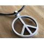 Trilogy Jewelry Pewter Classic Peace Sign Love Hippie Pendant on Leather Necklace