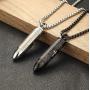 sailimue 2Pcs Bullet Pendant Urn Ashes Necklace Bible Verse English Lords Prayer Cross Necklace for Men Christian Jewelry