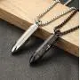 sailimue 2Pcs Bullet Pendant Urn Ashes Necklace Bible Verse English Lords Prayer Cross Necklace for Men Christian Jewelry