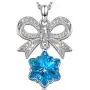 Kate Lynn Womens Necklace ❉The First Snow❉ Bow Pendant Necklace for Girls Crystals Jewelry for Women Gifts with Gift Box 17.5''+2'' Kate Lynn Womens Necklace ❉The First Snow❉ Bow Pendant Necklace for Girls Crystals Jewelry for Women Gifts with Gift Box 17.5''+2''