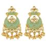 Efulgenz Indian Bollywood Wedding Bridal Gold Plated Faux Pearl Crystal Kundan Rhinestone Chandbali Earrings Jewelry Set