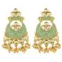 Efulgenz Indian Bollywood Wedding Bridal Gold Plated Faux Pearl Crystal Kundan Rhinestone Chandbali Earrings Jewelry Set
