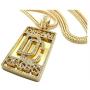 Shiny Jewelers USA Mens Dream Chaser ICED Out Hip HOP CZ Pendant Franco OR Cuban Chain Necklace Set