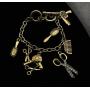 Meiligo Fashion Woman Hairdresser Scissors Comb Stylist Charm Bracelet Jewelry Pendant Hair Stylist Dryer Charm Bracelet