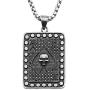 Painosess Men Women Necklace Vintage Stainless Steel Ace of Spades Skull Pendant with 24 inches Chain