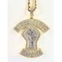 Shop-iGold Custom BLM Men Women 925 Italy Gold Finish Iced Silver Charm Ice Out Pendant Stainless Steel Real 3 mm Rope Chain, Mans Jewelry, Iced Pendant, Rope Necklace 16''- 24''