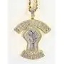 Shop-iGold Custom BLM Men Women 925 Italy Gold Finish Iced Silver Charm Ice Out Pendant Stainless Steel Real 3 mm Rope Chain, Mans Jewelry, Iced Pendant, Rope Necklace 16''- 24''