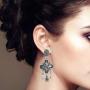 Saissa Silver Plated Oxidised Metal Bollywood Dangler Boho Earrings Indian Jewelry for Women