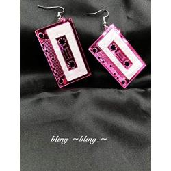 Punk Style Retro-Earrings with Cassette Tape Funky Dangle Earring Set by SL SWEETLOVEJEWELRY