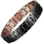 Mens Copper Bracelets 8.5'' Link Adjustable Black Pure Copper with Double Raw 3000Gauss Magnets Pain Relief for Arthritis and Carpal Tunnel Migraines Tennis Elbow