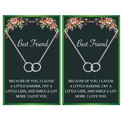 Your Always Charm Best Friend Neckalces for 2 Interlocking Infinity Circles Gift Best Friends Pendant Friendship Necklace for Women Girls