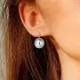FANCIME Ball Leverback Dangle Earrings Ball Drop Earrings Round Spheres Bead Drop Earrings Simple Plain Basic High Polished Yellow/White Gold Plated Jewelry for Women Teen Girls, Ball Diameter 12mm