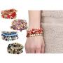CASSIECA 4 Sets Bohemian Stackable Bead Bracelets for Women Multilayer Stretch Beaded Bracelets Set Multicolor Boho Bracelets Jewelry Sets for Women