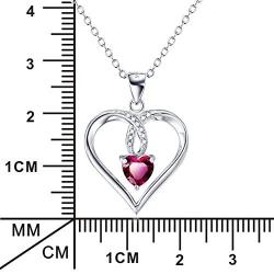 YFN Heart Necklace Sterling Silver Cubic Zirconia Pendant for Women Mothers Day Jewelry Gifts