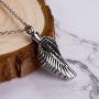 Fanery Sue Personalized Urn Necklace for Human Ashes Keepsake Custom Cremation Jewelry Memorial Angel Wing Pendant