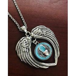 Interchangeable Snap Jewelry Angel Wings Necklace Stainless Steel Length 19-21'' Holds 18-20mm Standard Snaps My Prime Gifts