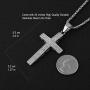 HZMAN Mens Iced Out Cross Cz Inlay Pendant 18k Gold Plated Stainless Steel Hip-Hop Necklace