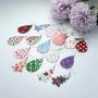 FUNRUN JEWELRY 16 Pair Teardrop Leather Earrings Christmas Tree Earring for Women Petal Dangle Drop Earring Lightweight