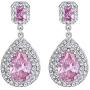 EVER FAITH Womens Austrian Crystal Zircon Teardrop Dangle Earrings