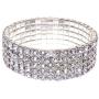 Oussum Swarovski Element Austrian Crystal Stretch Bracelet Jewelry in Silver Tone