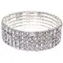 Oussum Swarovski Element Austrian Crystal Stretch Bracelet Jewelry in Silver Tone Oussum Swarovski Element Austrian Crystal Stretch Bracelet Jewelry in Silver Tone