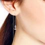 Contemporary Nautical Anchor .925 Sterling Silver Thread Slide Earrings