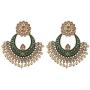 Efulgenz Indian Bollywood Antique Gold Plated Wedding Faux Pearl Crystal Rhinestone Dangle Chandbali Earrings Jewelry Set