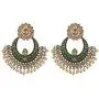 Efulgenz Indian Bollywood Antique Gold Plated Wedding Faux Pearl Crystal Rhinestone Dangle Chandbali Earrings Jewelry Set