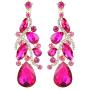 BriLove Womens Bohemian Boho Crystal Multi Teardrop Filigree Cluster Chandelier Dangle Earrings