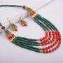 Zephyrr Fashion Necklace Tibetan Handmade Earring Beaded Multi Strand Jewellery Set for Women