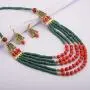 Zephyrr Fashion Necklace Tibetan Handmade Earring Beaded Multi Strand Jewellery Set for Women