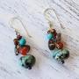 NOVICA Multi-Gem Jasper .925 Sterling Silver Beaded Earrings Exotic Cluster