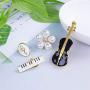 CAROMAY 4 PC Piano Lapel Pins Set Enamel Pins Cute Guitar Note Flower Brooches for Men Women Music Lover Jacket