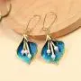 ONLYJUMP Flower Enamel Dangle Drop Earrings for Women Girls Vintage Boho Gold Plated Calla Lily Pearl Bud Perfect for Summer Beach Vacation