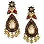 Efulgenz Indian Bollywood 14K Gold Plated Crystal Kundan Pearl Leaf Floral Chandelier Dangle Earrings Jewelry Set Efulgenz Indian Bollywood 14K Gold Plated Crystal Kundan Pearl Leaf Floral Chandelier Dangle Earrings Jewelry Set