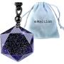 Obsidian,Black Obsidian Necklace Men Hexagram Natural Stone Crystal Pendant for Women Protection Hexagram Necklace
